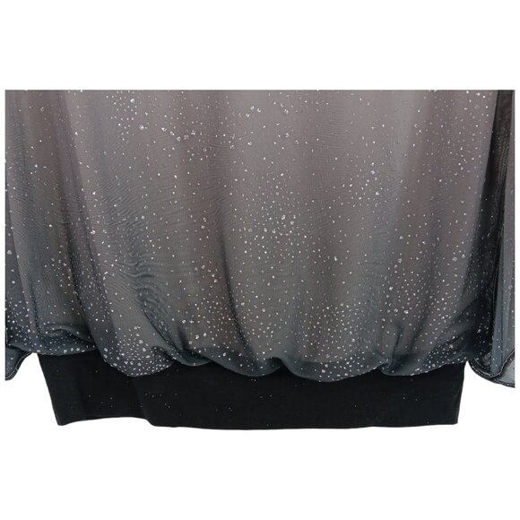SARA MICHELLE-Women's Glitter Blouse- Black-Gray-SMALL-Light weight - Picture 9 of 11